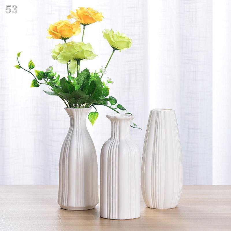 Bình hoa khô bằng gốm sứ hiện đại Đồ trang trí thủy canh nhỏ tươi và đầy sao phòng khách màu trắng Cắm nhà kiểu