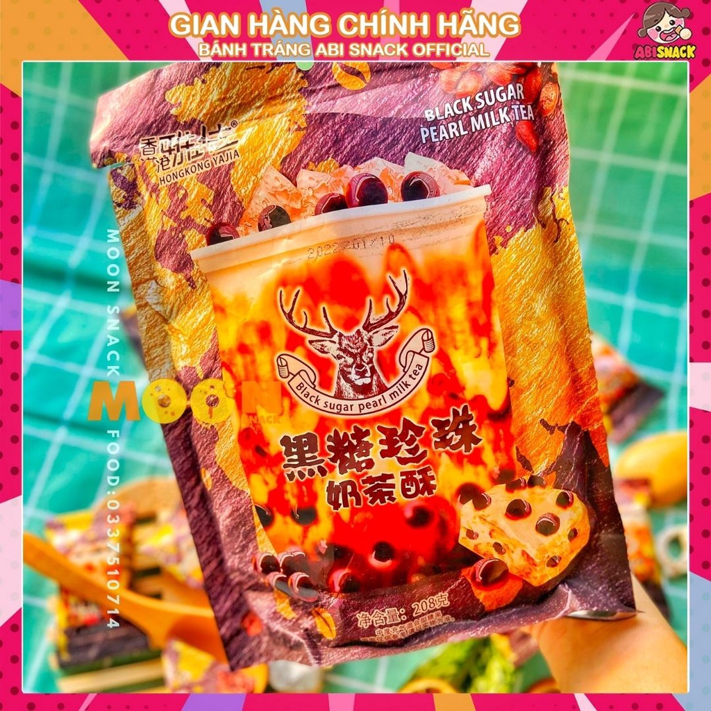 Bánh trà sữa trân châu đường đen hot tiktok gói lớn 208g hàng độc quyền