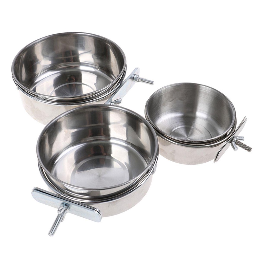 Khay Đựng Thức Ăn Bằng Thép Không Gỉ Cho Chim Cảnh / Hamster