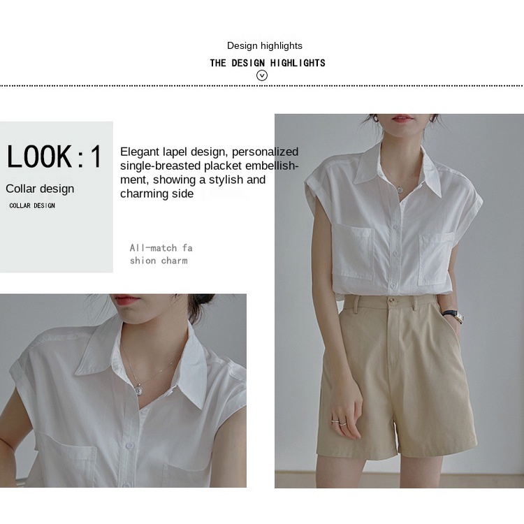 Áo Sơ Mi Trắng Tay Ngắn Hai Túi Dáng Rộng Thời Trang Mùa Hè Hàng Mới  Dành Cho Bạn Nữ