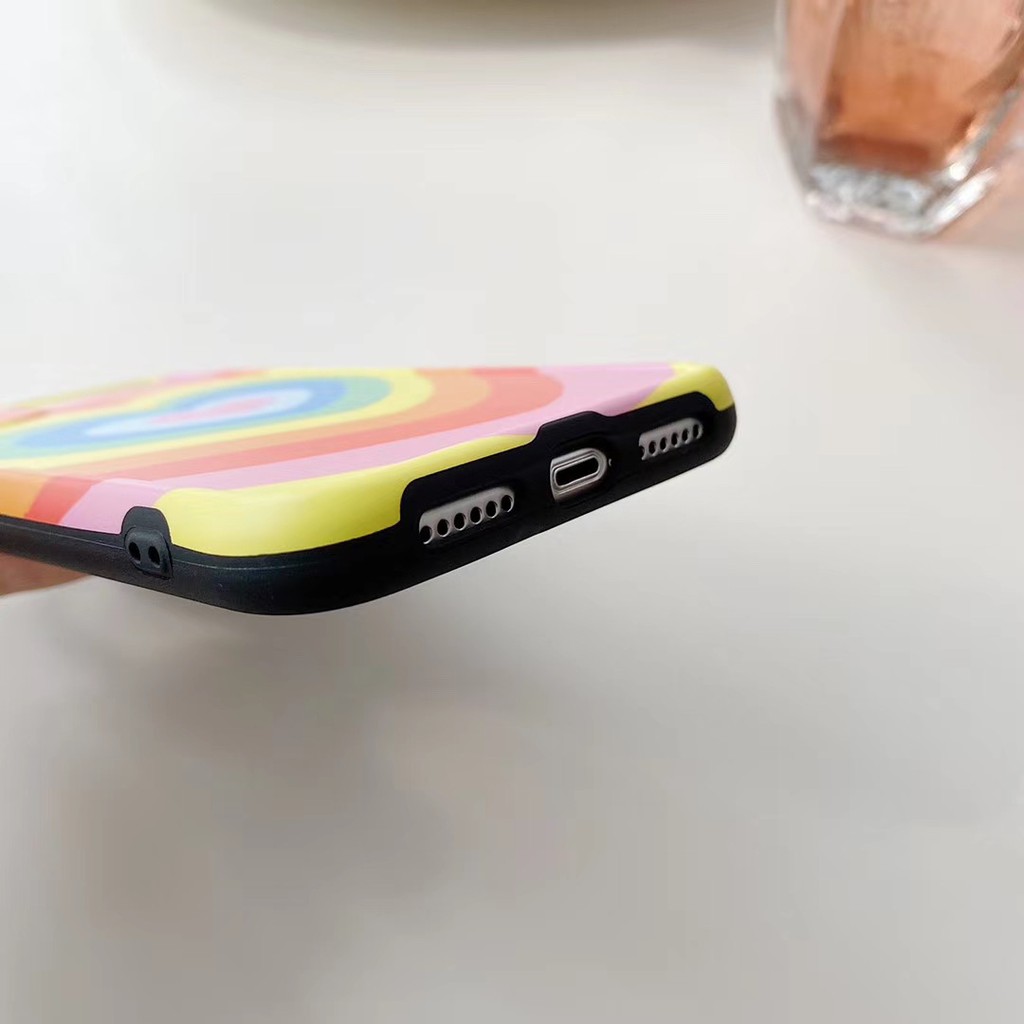 Ốp điện thoại mềm hình trái tim cầu vồng cho iPhone11 11Promax 7Plus 7 8 8 X XR XSmax SE2020 | BigBuy360 - bigbuy360.vn