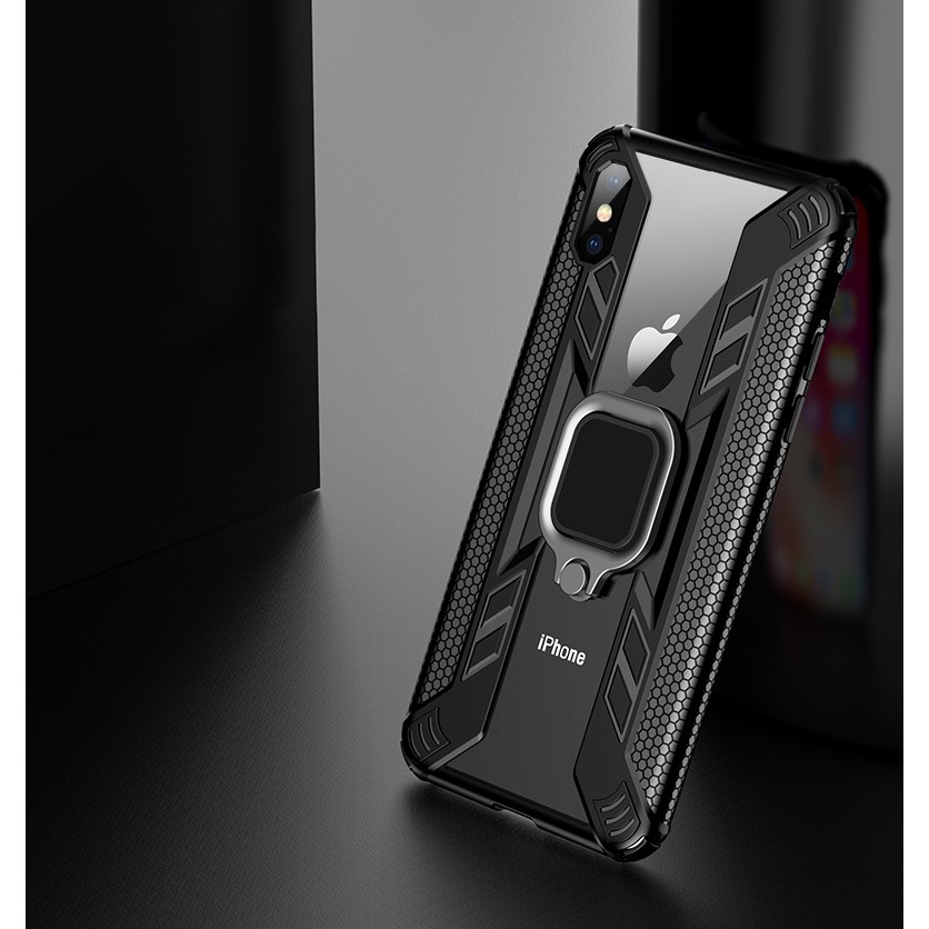 Ốp điện thoại trong suốt kiểu giáp chống sốc có vòng đỡ nam châm gắn xe hơi cho iPhone12 Pro Max iP12 Mini 11 Pro Max/11 Pro