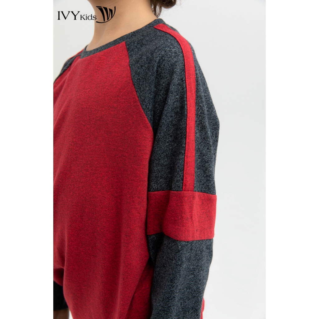 Áo thun phối màu bé trai IVY moda MS 58K1136
