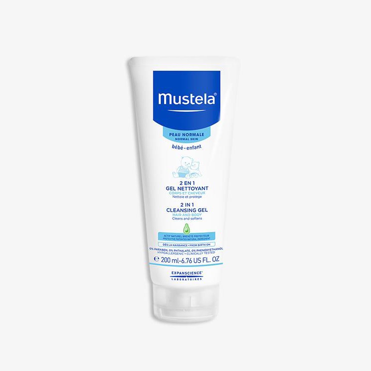 Gel Tắm Gội Cho Trẻ Sơ Sinh &amp; Em Bé 2in1 Cleansing Gel Mustela 200ml