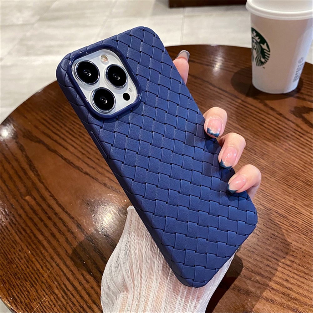 Ốp Điện Thoại iPhone 14 13 12 11 Pro max 14 plus Silicon case ốp lưng điện thoại ip 14 13 12 11 promax Da Dệt Thoáng Khí Chống Sốc Sang Trọng Cho