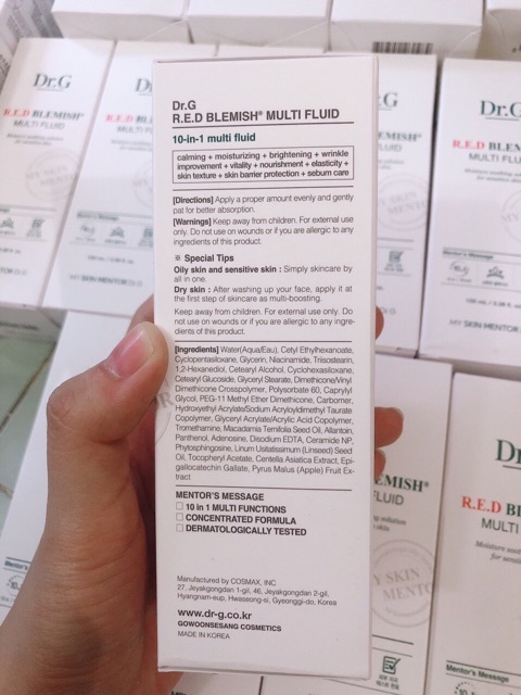 Bill_ Tinh chất dưỡng trắng da cấp ẩm sâu chống lão hoá cho da nhạy cảm DR.G R.E.D BLEMISH MULTI FLUID