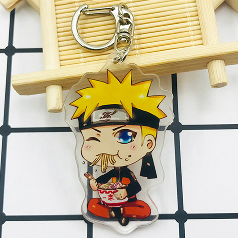 Móc Khóa Nhựa Acrylic Hai Mặt Họa Tiết Naruto Sasuke / Itachi / Kakashi