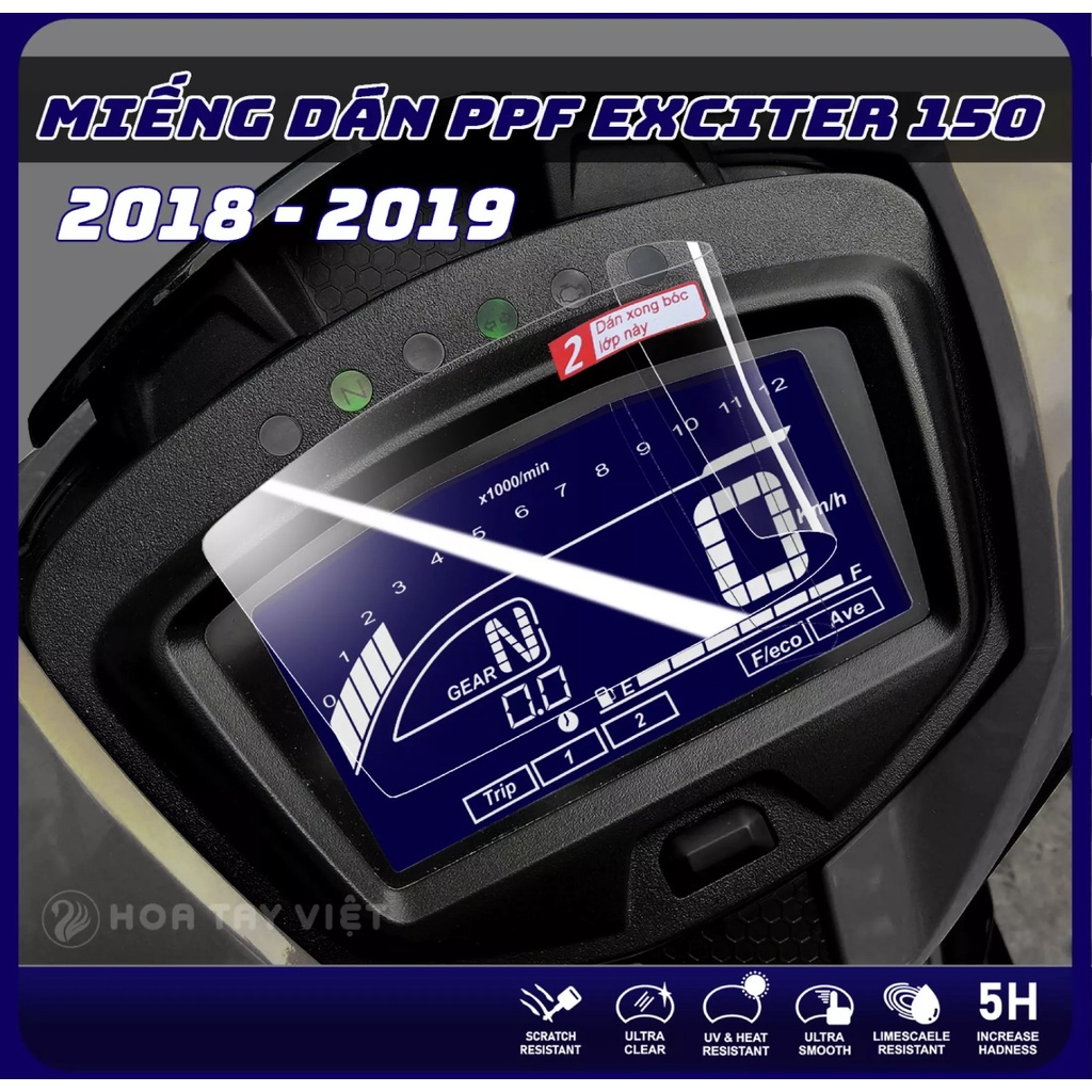 PPF EXCITER 150, FILM DÁN LÀM ĐẸP ĐÈN XE, MIẾNG DÁN PPF BẢO VỆ MẶT ĐỒNG HỒ, CHỐNG TRẦY.