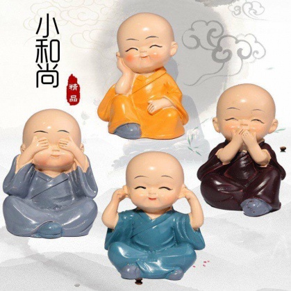 Bộ Tượng 4 Chú Tiểu Tứ Không "Không Nge,Không Nói,Không Nhìn,Không Làm Điều Xấu"