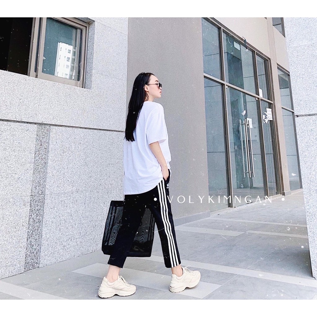 bộ thể thao in chữ d.a áo cộc quần dài phối sọc | BigBuy360 - bigbuy360.vn