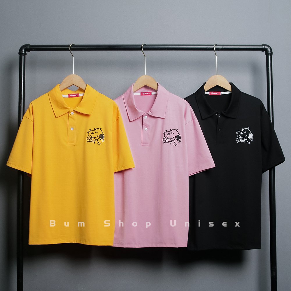 Áo Phông POLO Nữ Có Cổ - TTLCC56 - Form Rộng Unisex Tay Lỡ - Chất Thun Cotton Mềm Mát - Hình Thêu Sắc Sảo