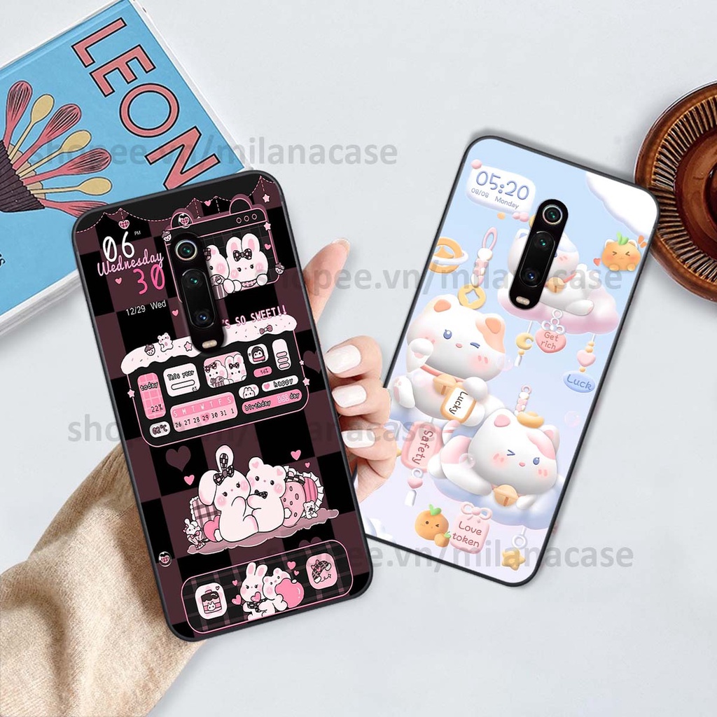 Ốp Xiaomi Redmi K20 / MI 9T hình đồng hồ icon gấu mèo cute cực dễ thương ngộ nghĩnh