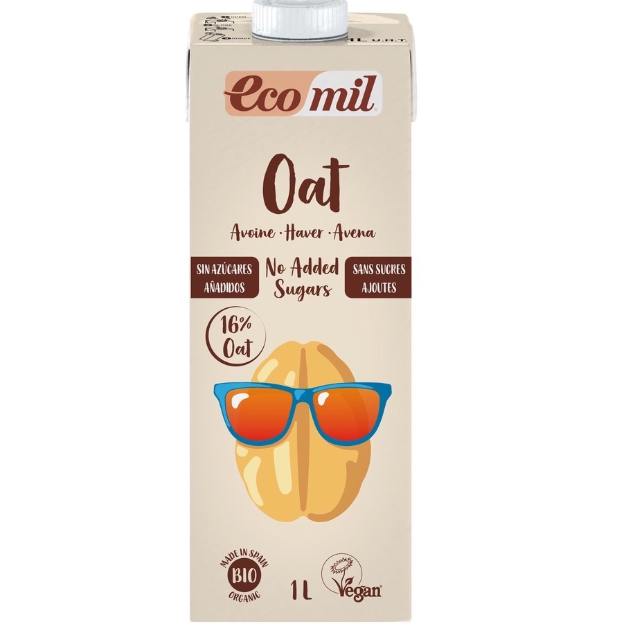 Sữa Yến Mạch Không Thêm Đường Hữu Cơ Organic Oat Drink No Added Sugars Bio Ecomil 1L