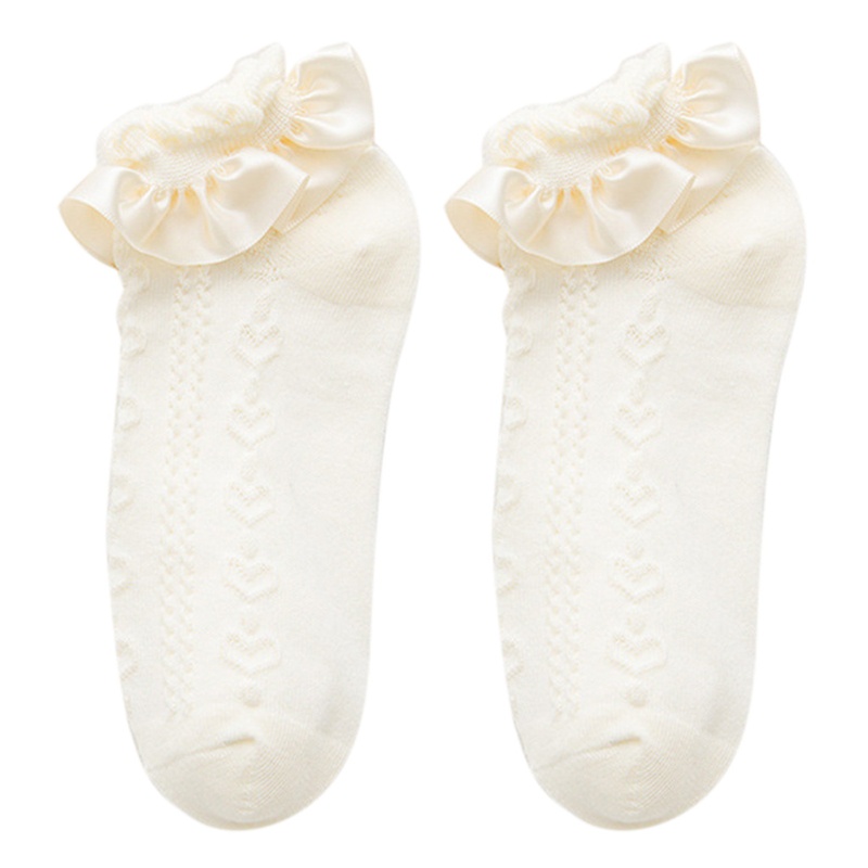 Đôi vớ ngắn dệt gân sọc viền nhún bèo phong cách lolita harajuku Nhật Bản ngọt ngào xinh xắn dành cho nữ