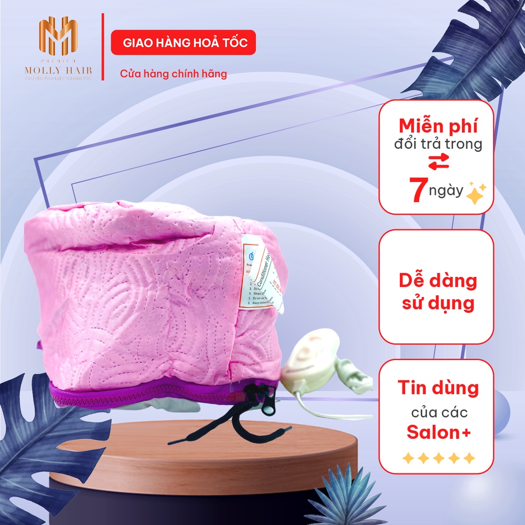 Nón hấp dầu mini, máy kích nhiệt MollyHair dễ dàng sử dụng tại nhà