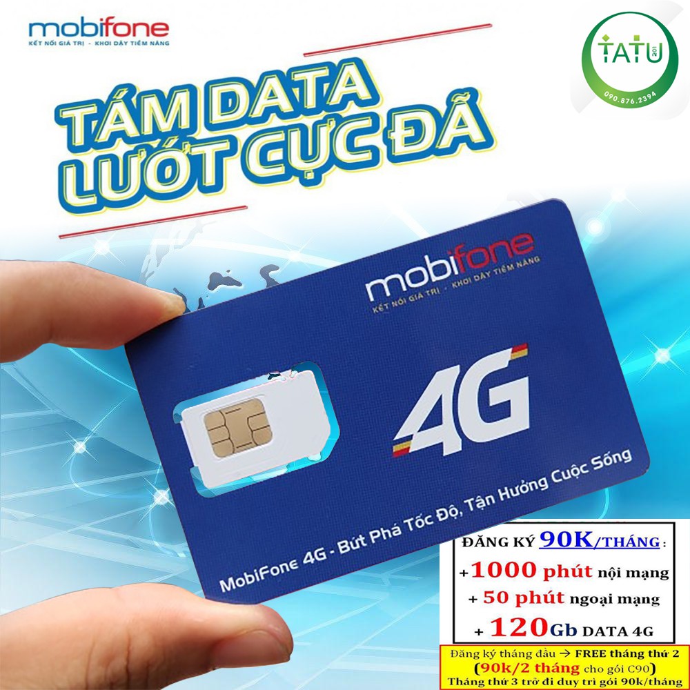 SIM 4G MOBI C90 -SỬ DỤNG 2 THÁNG 60GB (50 PHÚT NGOẠI MẠNG - 1000 PHÚT NỘI MẠNG)