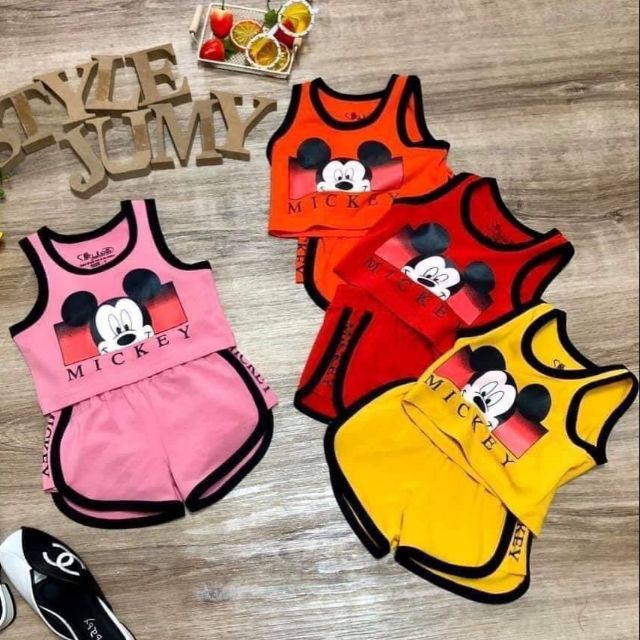 Sét ba lỗ Thể thao mẫu chuột Mickey siêu hót cho bé