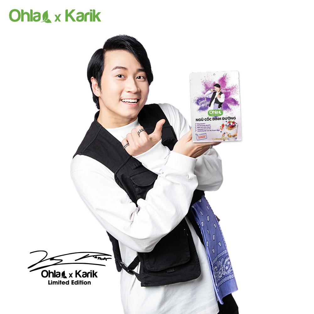 Ngũ cốc dinh dưỡng ăn tối Oatmeal Karik x Ohla yến mạch, hạnh nhân, trái cây sấy dẻo 60g và 180g