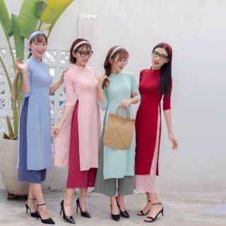Áo dài cách tân 3 món kèm hình thật