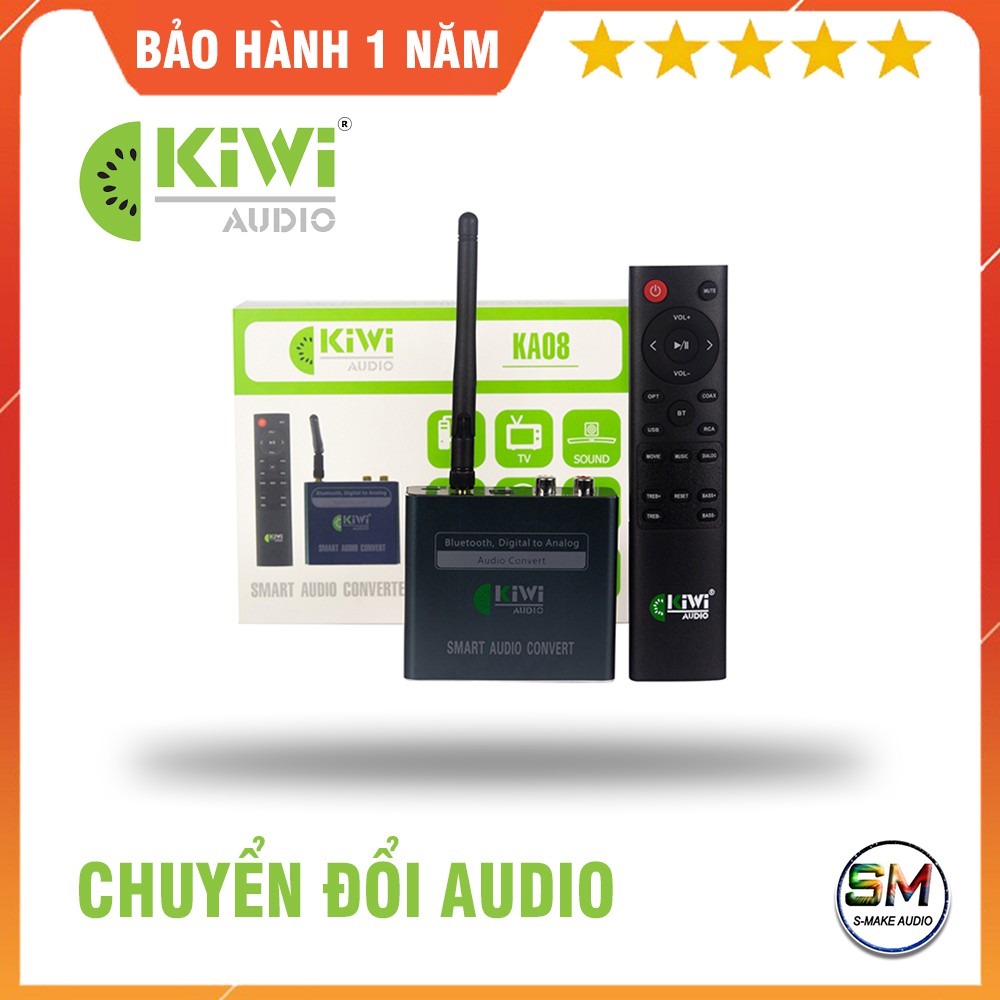 Bộ chuyển đổi âm thanh KiWi KA08 - Đầu giải mã Optical, USB, Bluetooth - smake audio