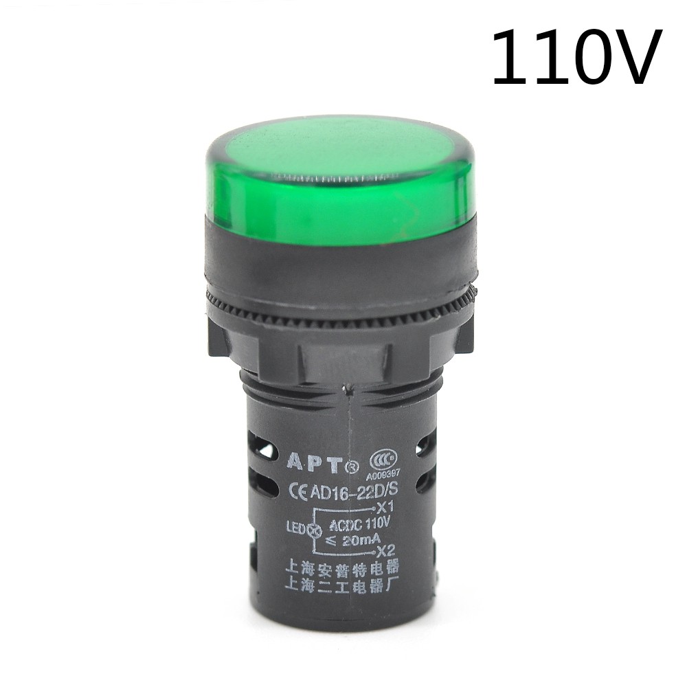 Đèn Led báo nguồn 12V 110V 220V phong cách đèn tín hiệu giao thông 22mm