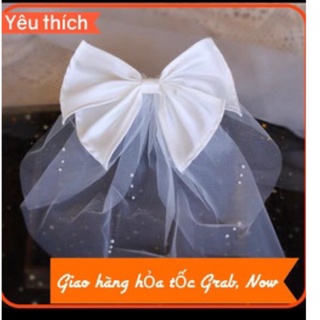 Voan nơ cài tóc cô dâu hàn quốc xinh