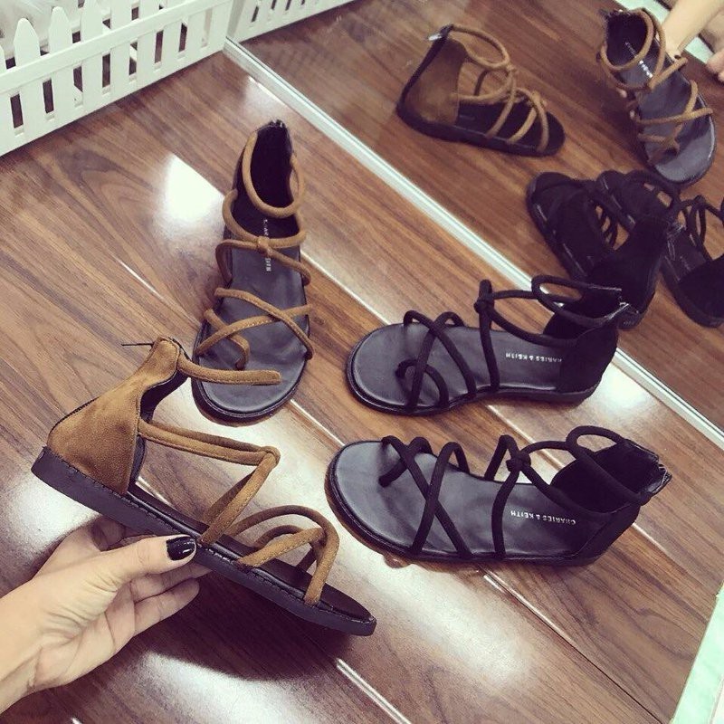 Giày Sandal Xỏ ngón Chéo X thắt Nút