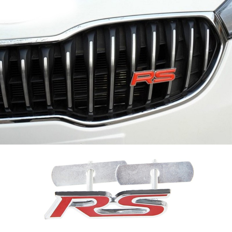 Hình dán chữ &quot;RS&quot; bằng kim loại trang trí cho xe Ford Focus Chevrolet Cruze Kia
