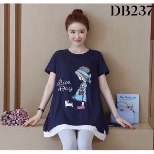 Áo bầu cotton cao cấpkhông giống ảnh chặt đầu chủ shopchất cotton mềm mịn, mát, thấm hút mồ hôiFree size 43~68kg