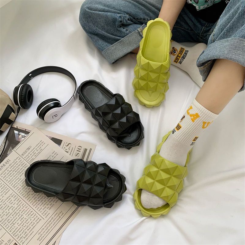 Oeteo Dép Đi Trong Nhà Đế Bằng Màu Trơn Thiết Kế Đơn Giản Cho Nữ