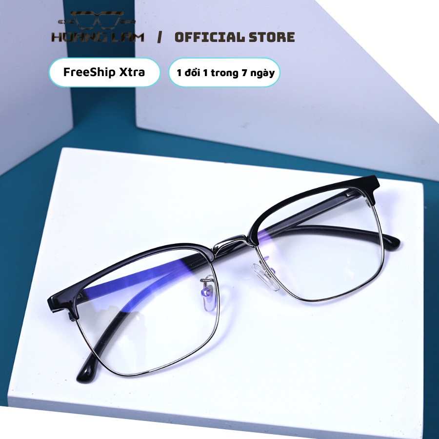 ℡℗Gọng Kính Cận Vuông Clubmaster Nam Nữ Hoàng Lâm T8160 ,Gọng dáng vuông, phong cách Hàn Quốc