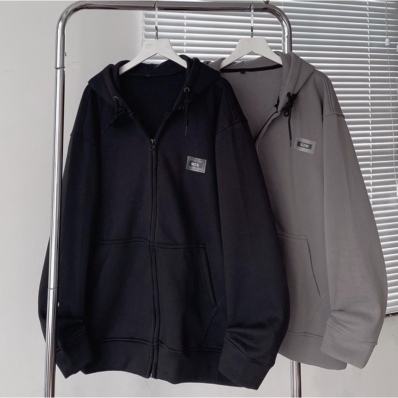 Áo nỉ zip WZS 3 màu:đen,xám trắng,xám chuột