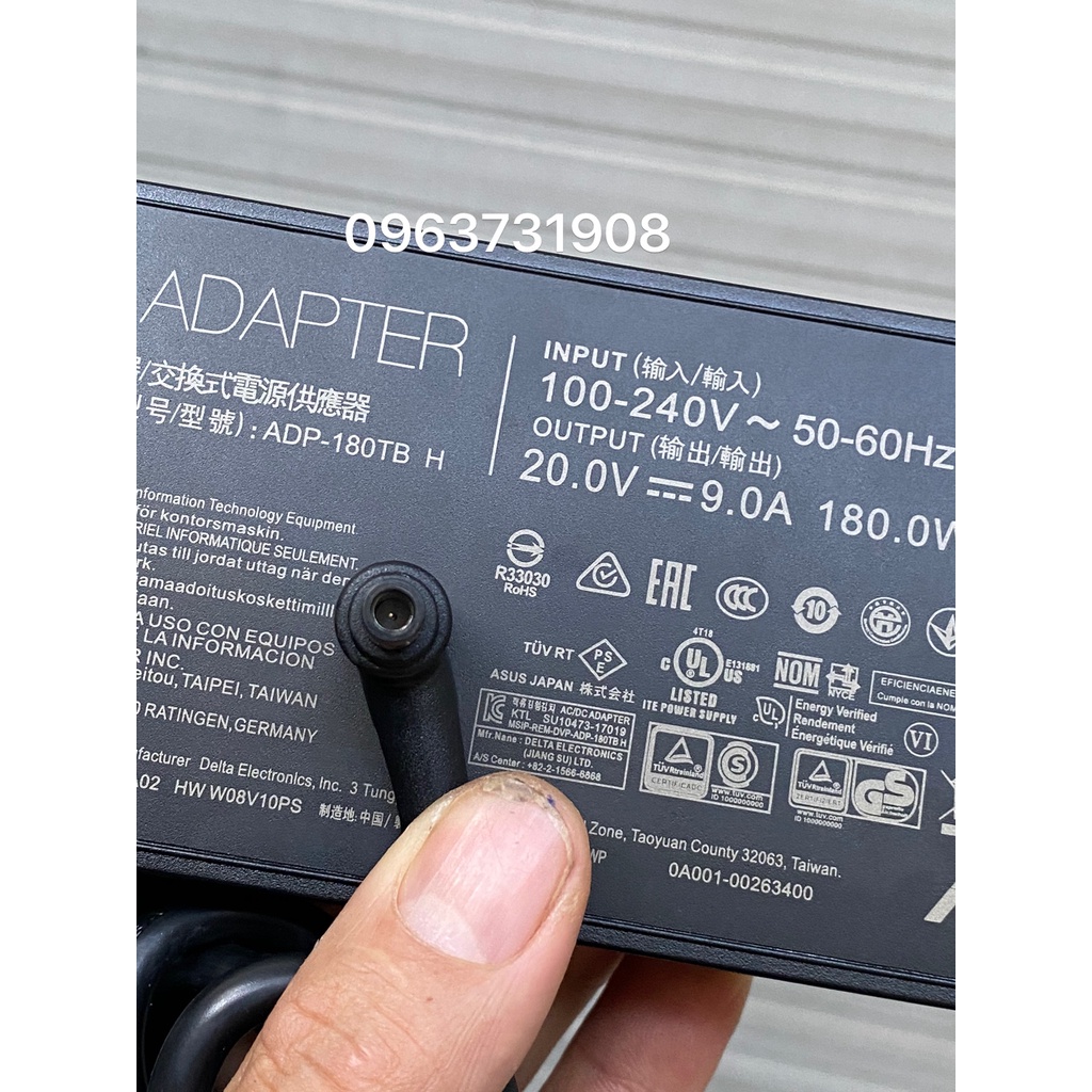Bộ sạc pin cho laptop Asus 20.0V 9.0A 180W