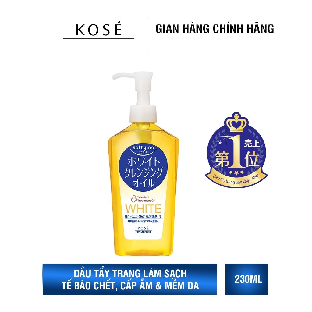 Dầu Tẩy Trang Trắng Da Nhật Bản Kose Softymo White Cleansing Oil 230ml