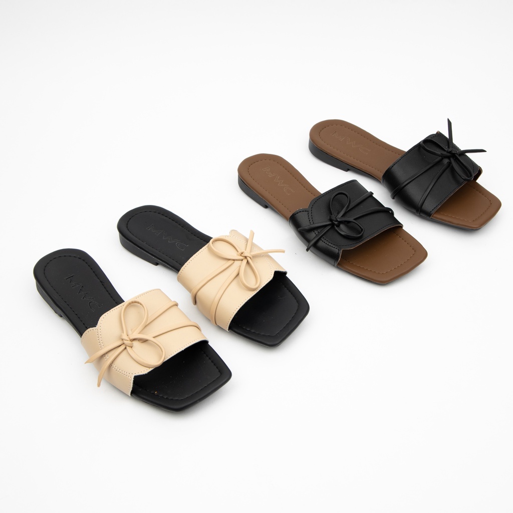 Dép Nữ MWC Đế Bệt Quai Ngang Bản To Siêu HOT NUDE- 8135