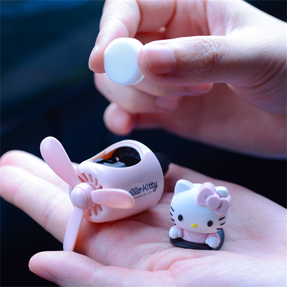 Quạt Khuếch Tán Hương Thơm Gắn Lỗ Thông Gió Xe Hơi Hình Mèo Kitty Hoạt Hình Đáng Yêu