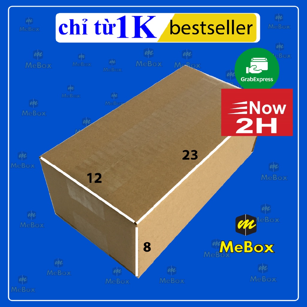 hộp carton 23x12x8 đóng gói hàng hóa bộ 50
