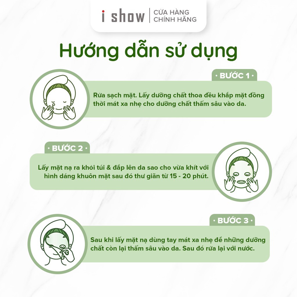 1Miếng Mặt Nạ Dưỡng Ẩm, Ngừa Mụn Da Chiết Xuất Nha Đam ishow Aloe Vera Soothing Mask