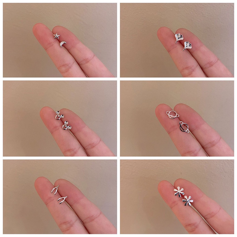 Khuyên tai bạc s925 hình cỏ bốn lá/cánh bướm nhiều kiểu dáng thời trang Hàn Quốc tuỳ chọn cho nữ