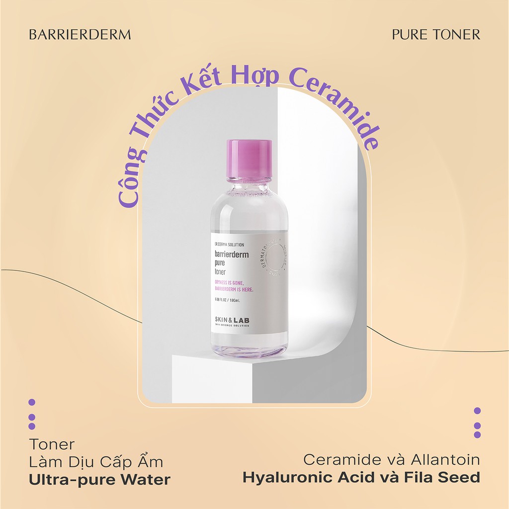 Toner làm dịu cấp ẩm SKIN&amp;LAB Barrierderm Pure Toner 180ml