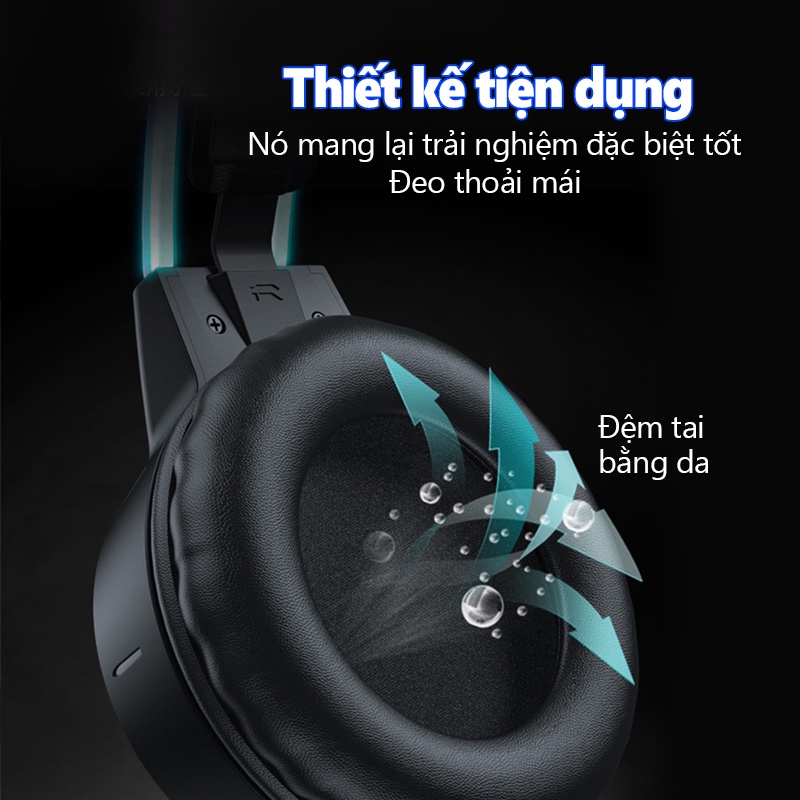 Tai nghe Chụp tai Chơi game Đen ONIKUMA X26 Có Micro Chống ồn, Tay nghe Gaming Có RGB,Cho Máy tính, Laptop, PC