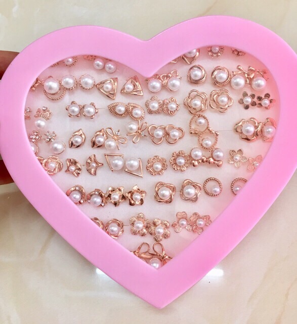 Set 36 đôi bông phối hạt chuẩn style Hàn Quốc