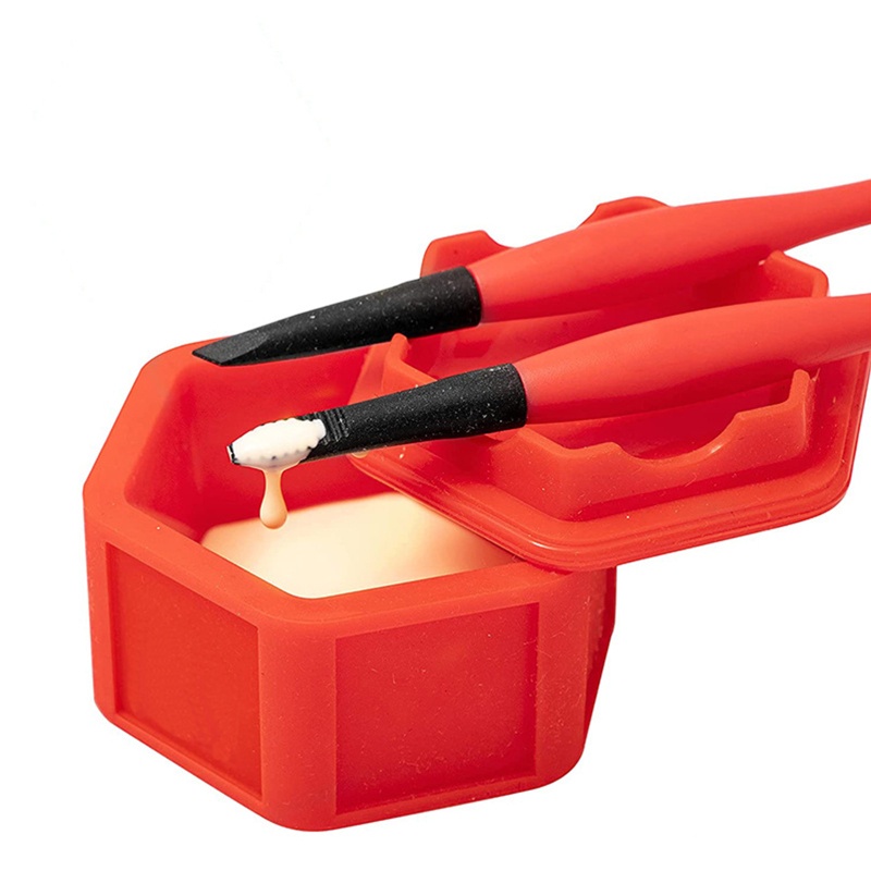 Bộ Bàn Chải Silicone Hoàn Chỉnh Kèm Nắp Đậy Cho Làm Mộc