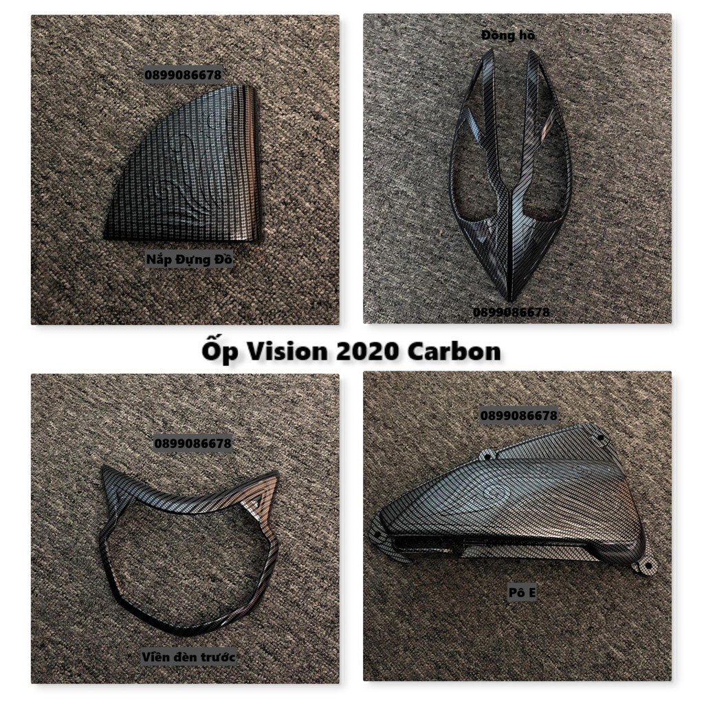 Phụ Kiện Ốp Honda Vision 2021 Carbon, Cacbon - Đồ Chơi, Trang Trí, Bảo Vệ Xe Máy