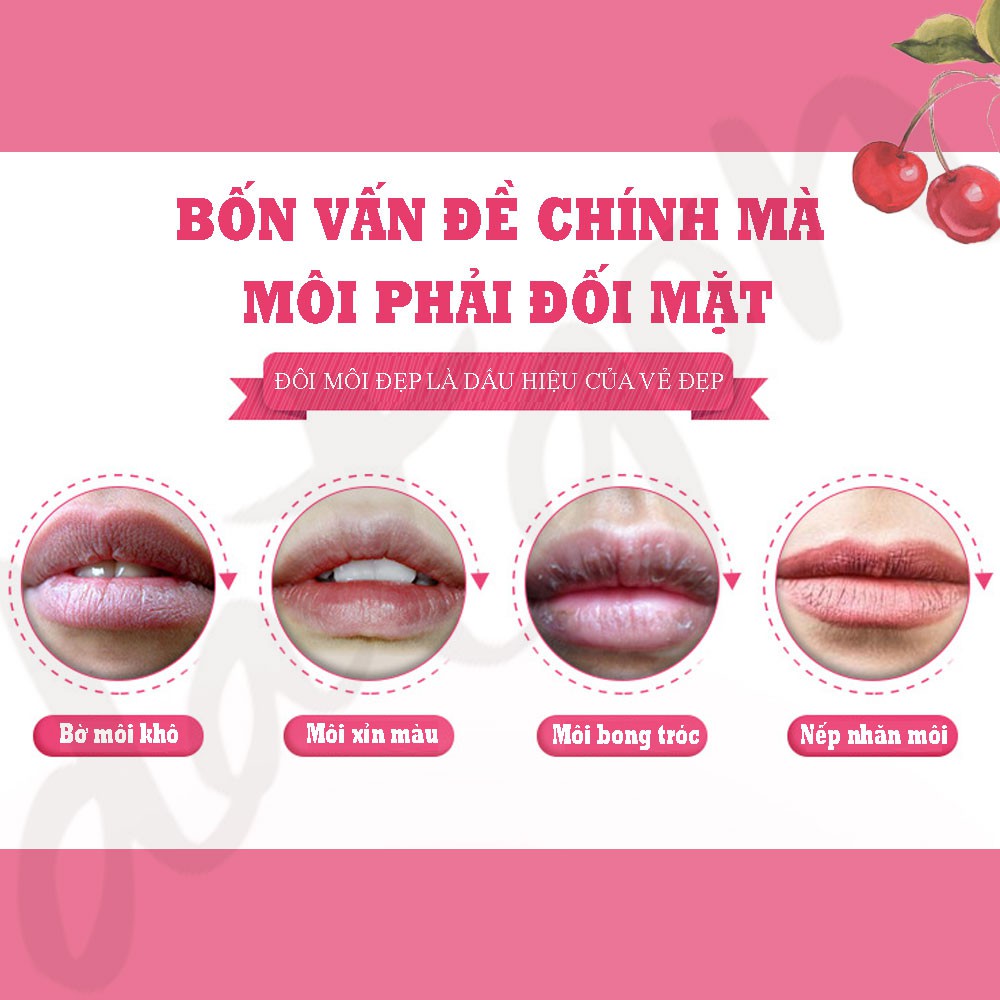 Mặt nạ môi Beotua dưỡng ẩm, hồng môi Cherry Lip Mask nội địa không lo thâm môi 2021