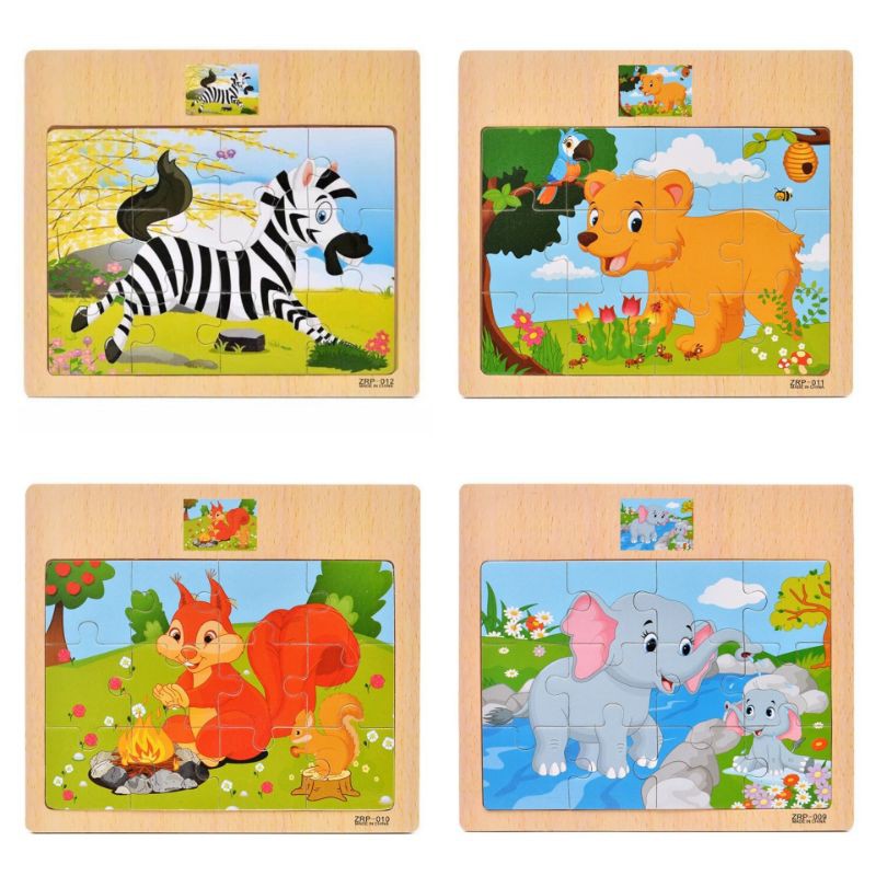 _Puzzle_Tranh Xếp Hình Bằng Gỗ 12 Mảnh Nhiều Đề Tài Cho Bé