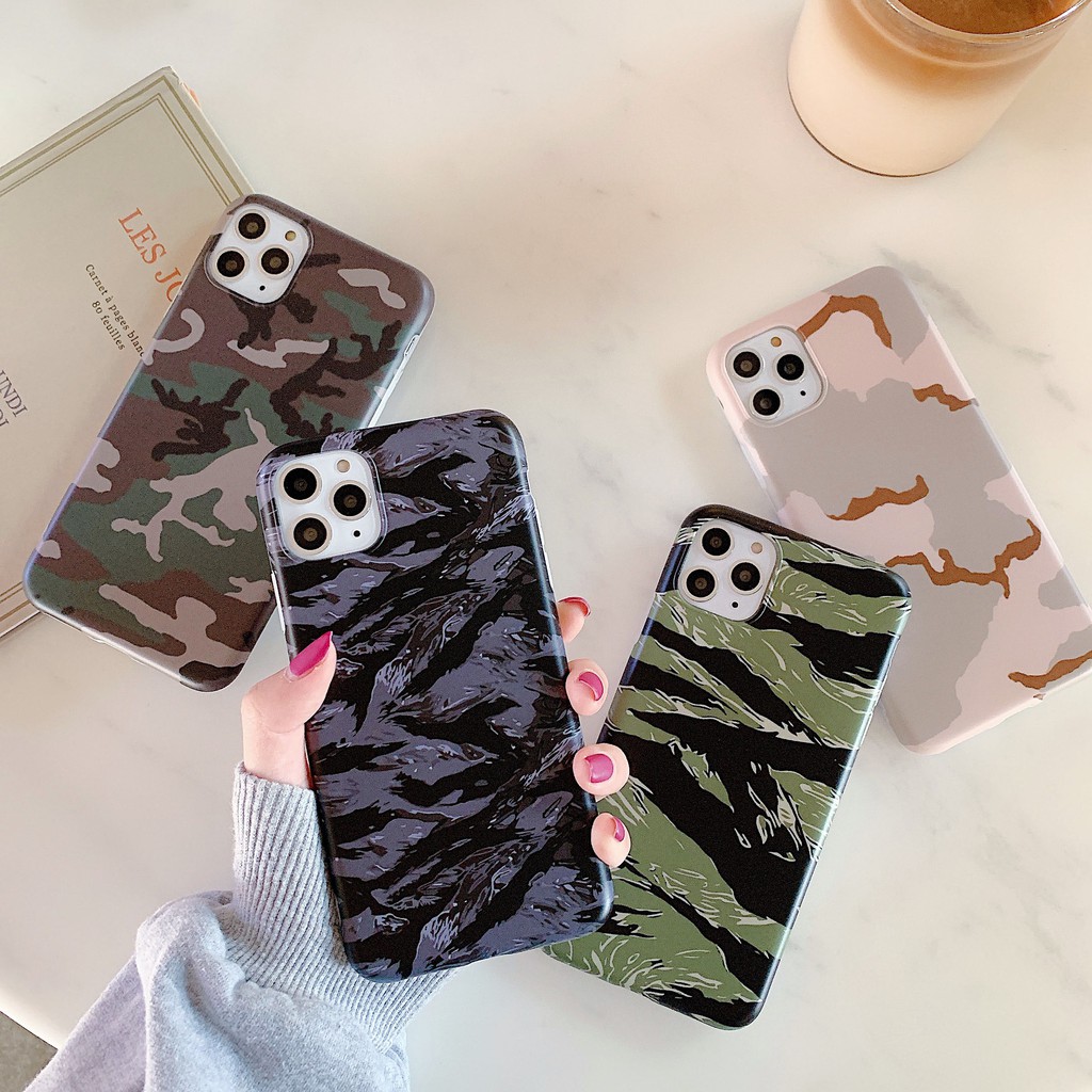 Ốp Điện Thoại Silicon Mềm Họa Tiết Rằn Ri Quân Đội Sang Trọng Cho iphone 11 12 pro Max X XS Max XR 7 8 Plus