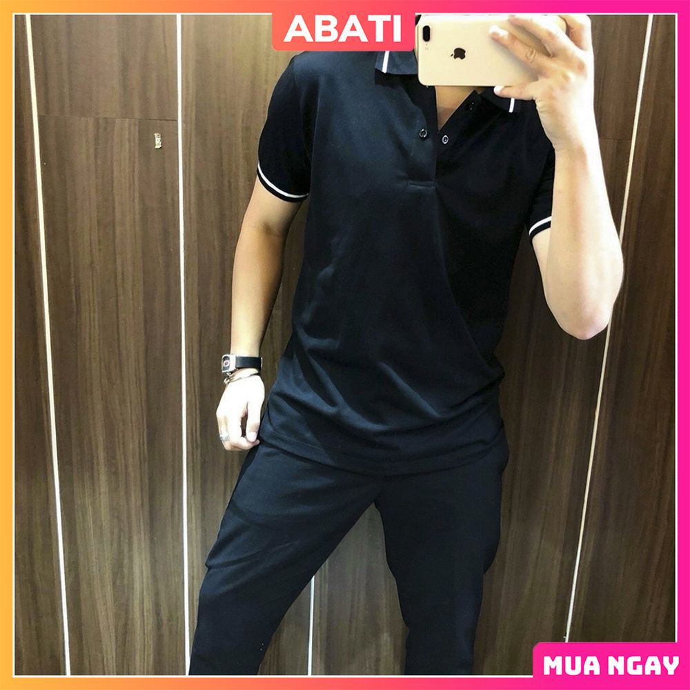 Áo phông nam nữ có cổ dáng basic thoáng mát ❤️ABATI❤️ Áo polo nam nữ vải mè cao cấp thấm hút mồ hôi giá rẻ