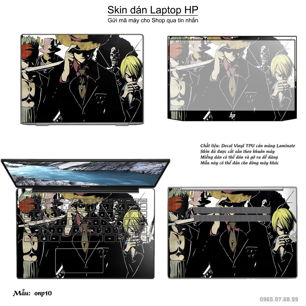 Skin dán Laptop HP in hình One Piece _nhiều mẫu 10 (inbox mã máy cho Shop)