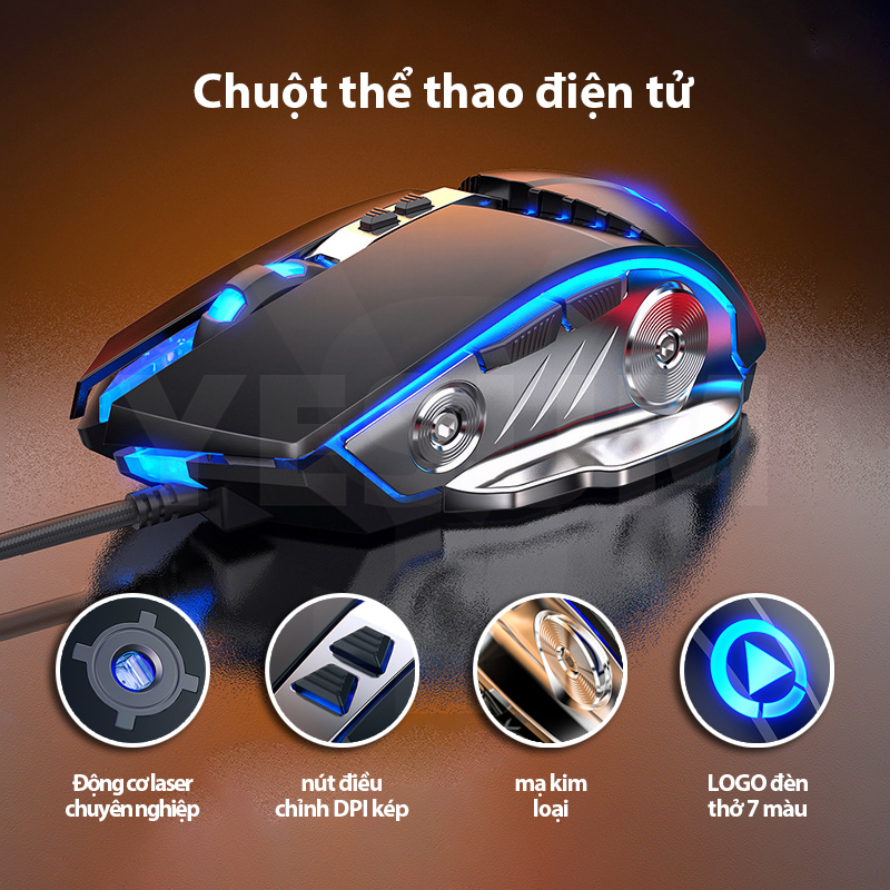 Chuột chơi game có đèn laser im lặng khi sử dụng chất lượng cao